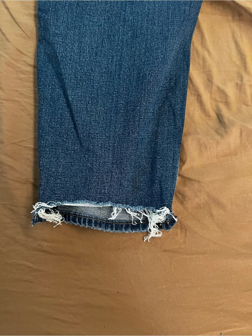 Abercrombie & Fitch Dark Blue Distressed Ankle Jeans